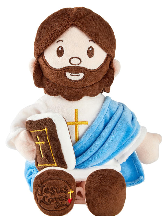 BOKUFLY Jesus plush with 3D embroidery, soft and comforting for kids' quiet time