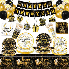 Bolake new year's dinner plates featuring two patterns for an elegant table setup