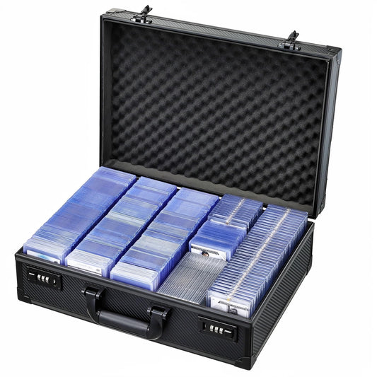 Boldblox card storage box exterior in carbon fiber texture for a premium, durable display.