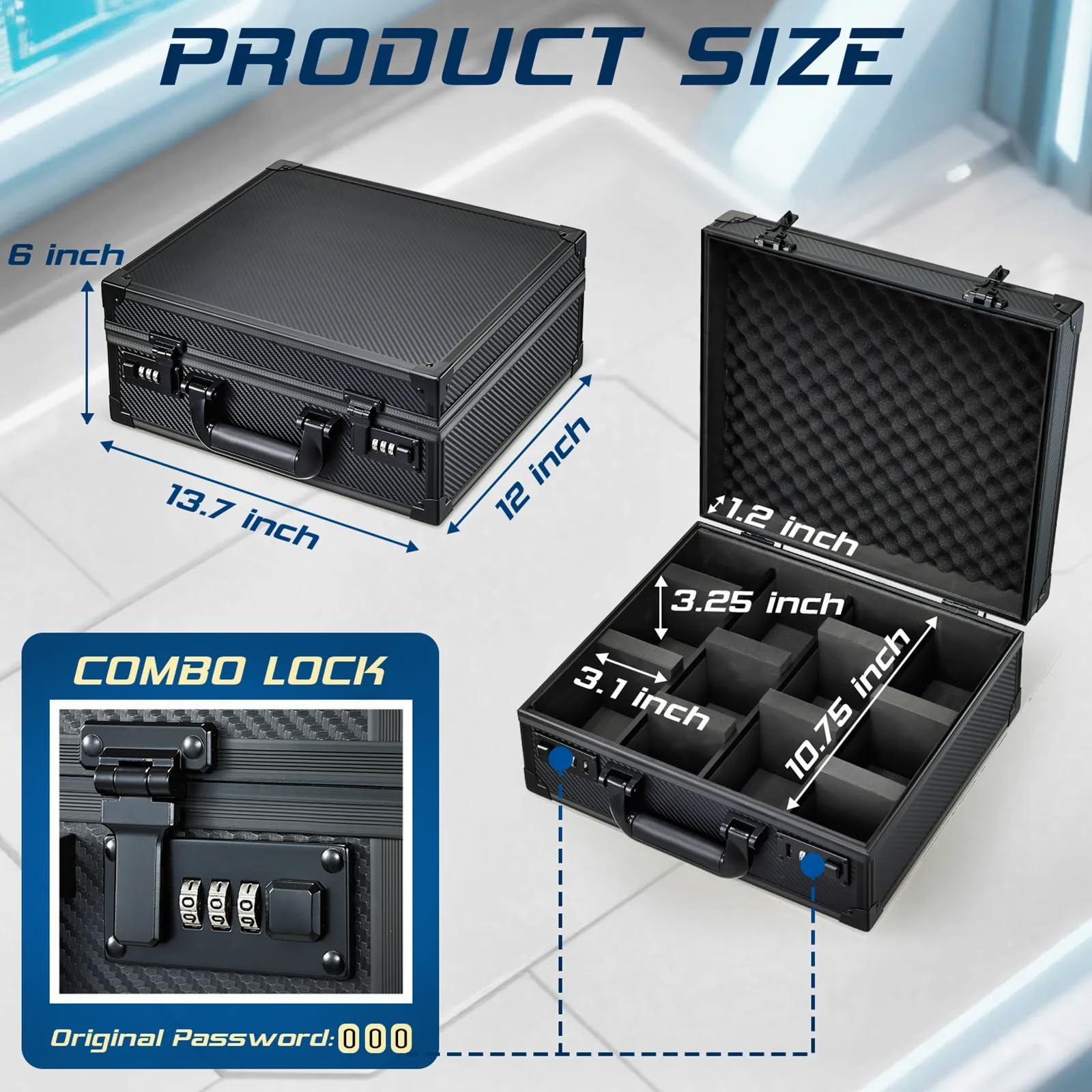 boldblox Card Storage Box interior with foam dividers keeps cards organized
