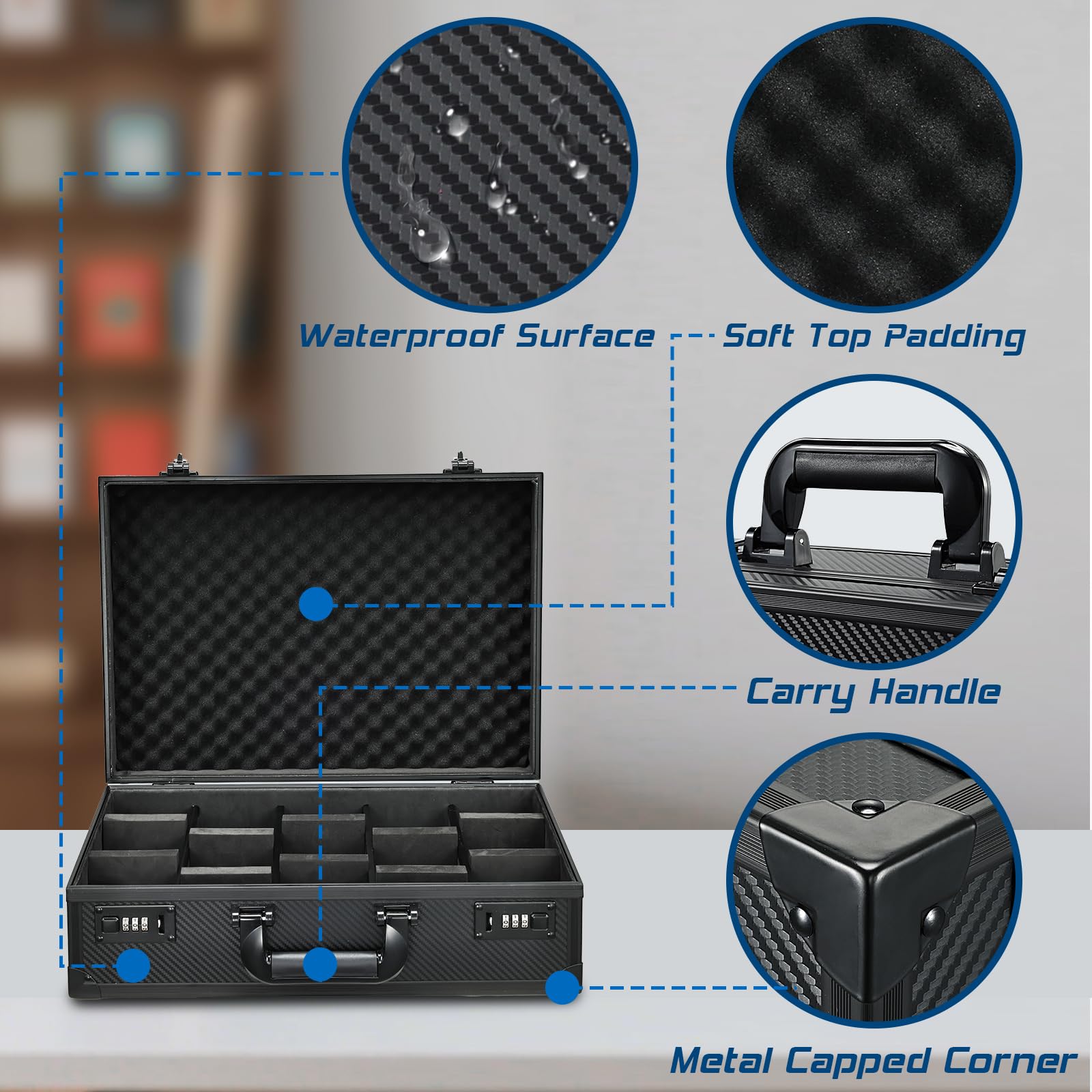 Boldblox portable design with comfortable handle for easy transport to shows.