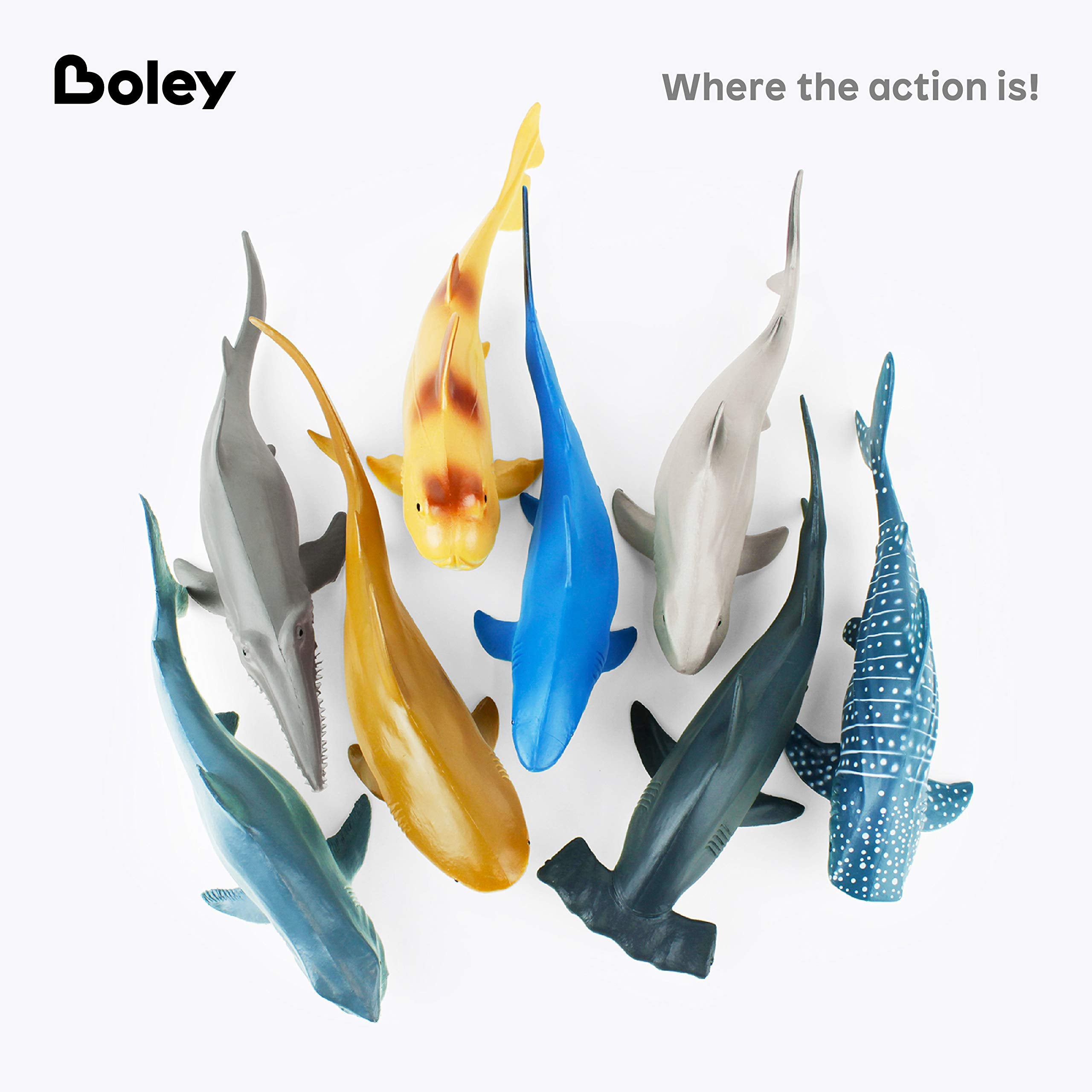 Boley shark toy eight-species set inspires educational gift ideas.