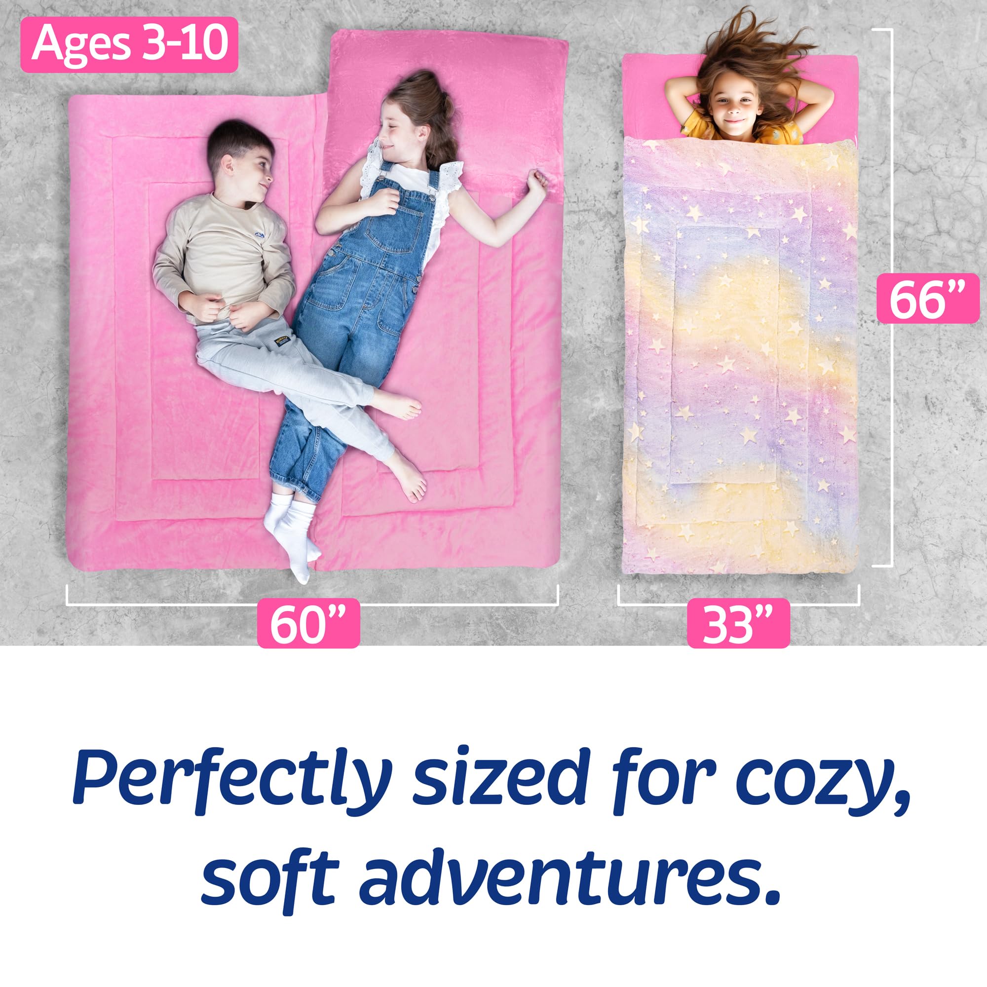 Bollepo kid sleeping bag doubles as a portable nap mat for travel.