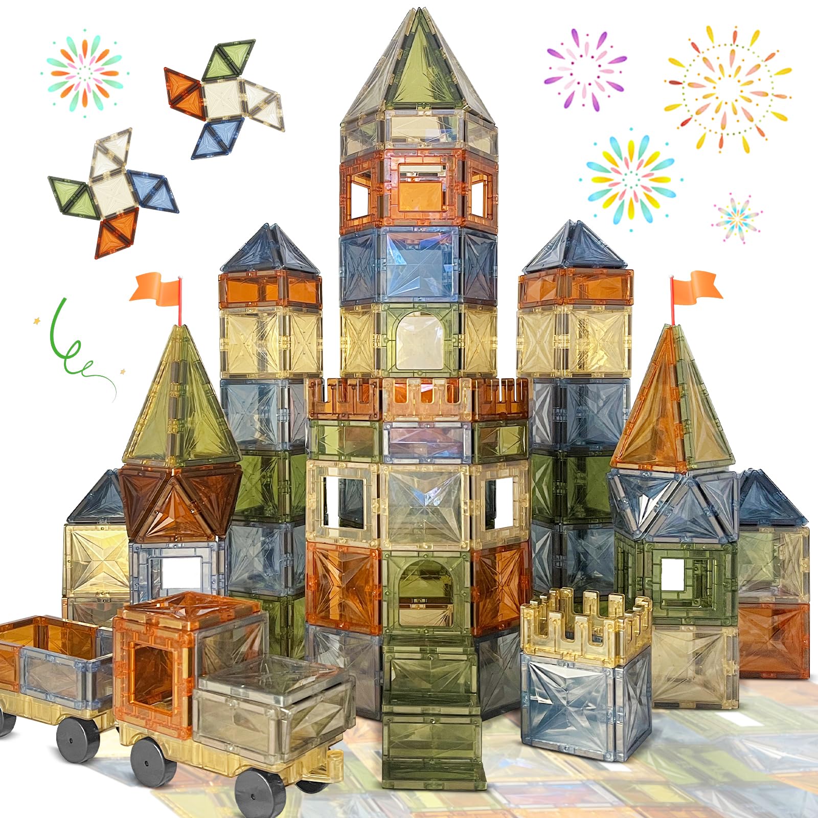 Bolorbt magnetic tiles close-up in natural colors, showing safe, creative play.