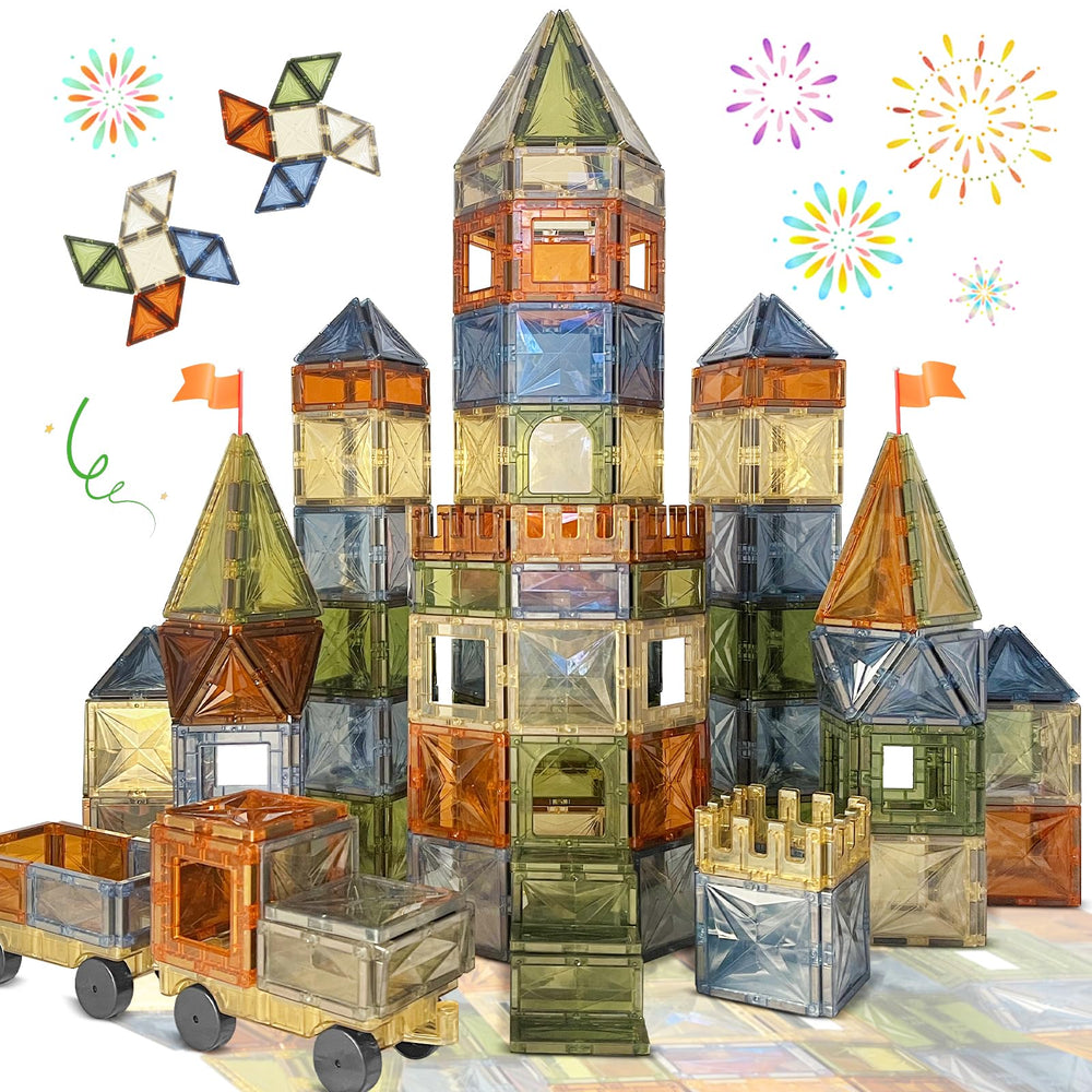 Bolorbt magnetic tiles close-up in natural colors, showing safe, creative play.