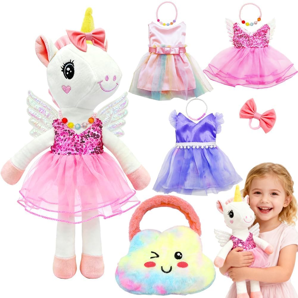 Bolzra Ballerina Unicorn Doll, 16-inch height, perfect for imaginative playtime.