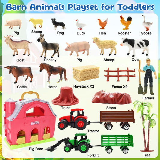 BOLZRA Barn structure with movable doors encourages interactive exploration and fine motor skills