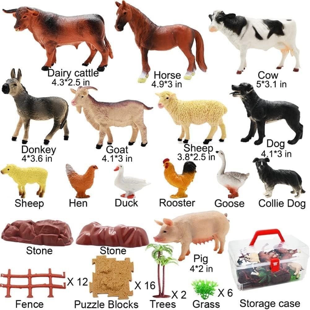 BOLZRA mini farm figures (2 inches) ideal for detailed dioramas and play scenes.