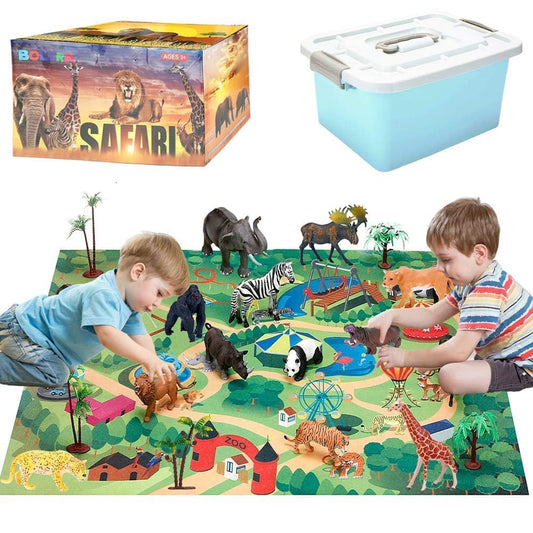 BOLZRA safari animals figures for imaginative play and vocabulary building.