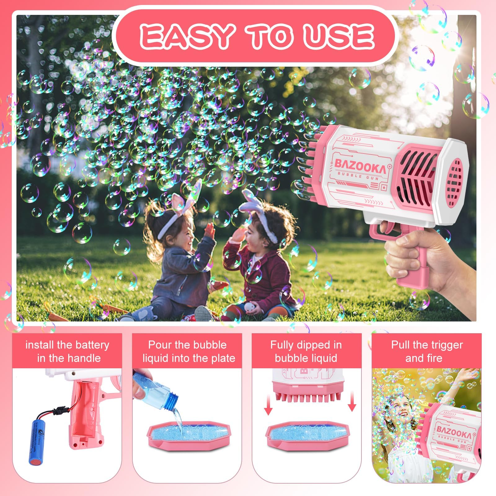 BOMOCO bubble gun can also be used as a small fan for cooling breeze