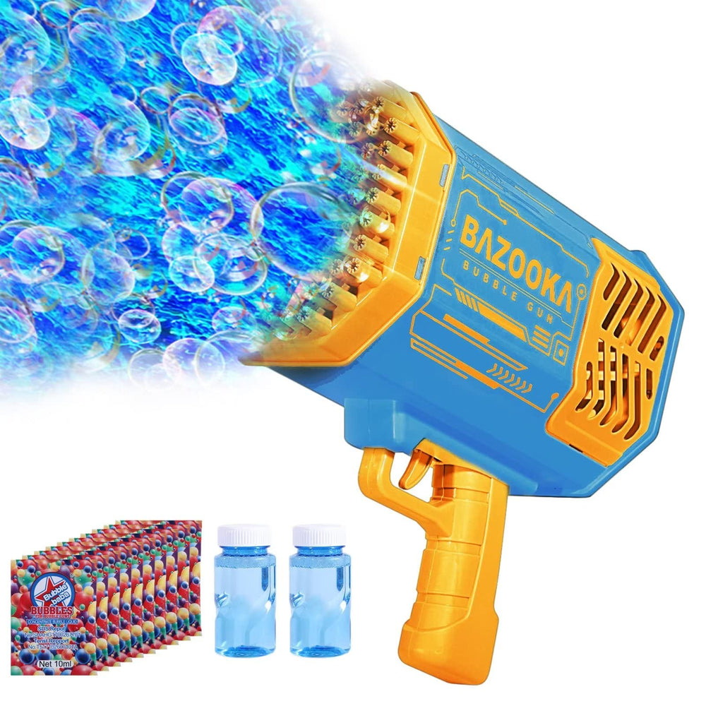 BOMOCO bubble gun with lights creates daytime bubbles for outdoor play