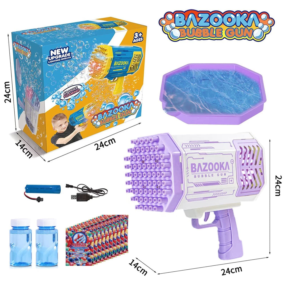 Extra bubble solution refills included for extended play sessions.