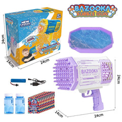 Extra bubble solution refills included for extended play sessions.