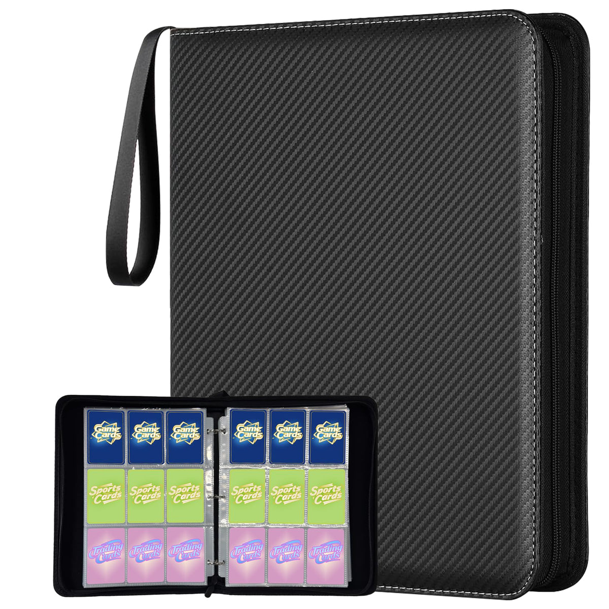 BOMOKS 9-pocket binder front cover for organized card storage and durability