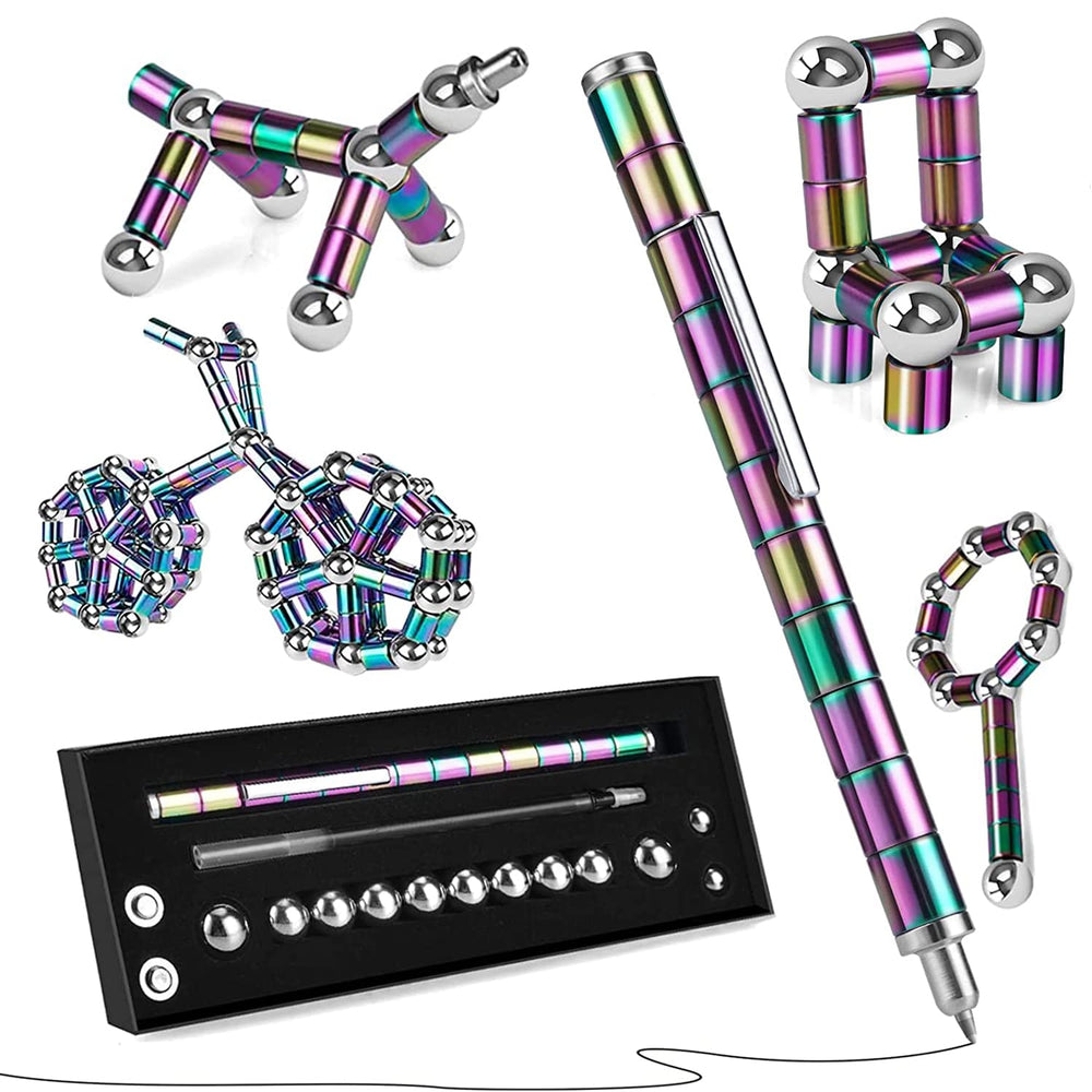 Boncty magnetic pen package with rings and balls for creative play