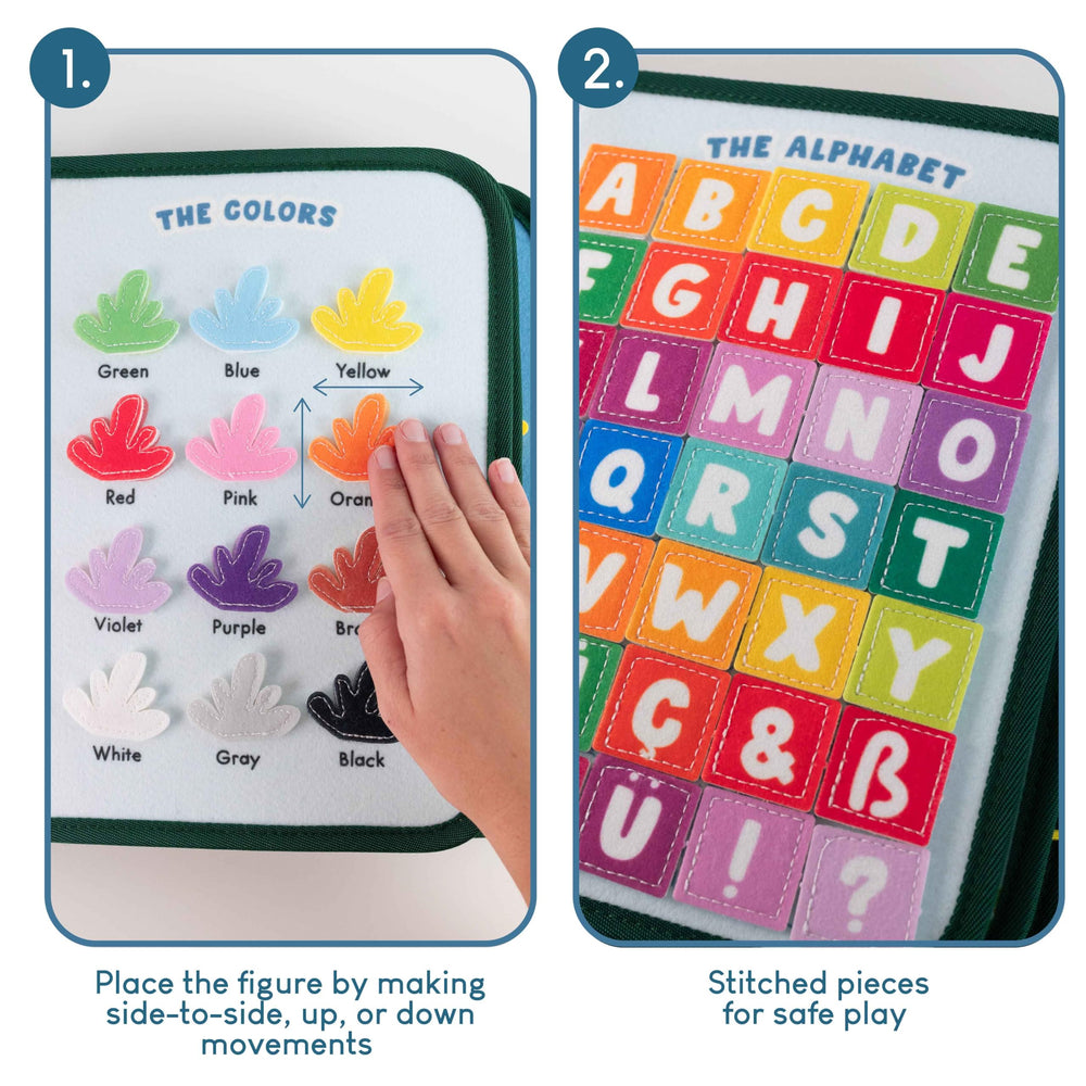 BONNYCO Busy Board Zipper Closures: practice dressing and fastenings with soft materials.