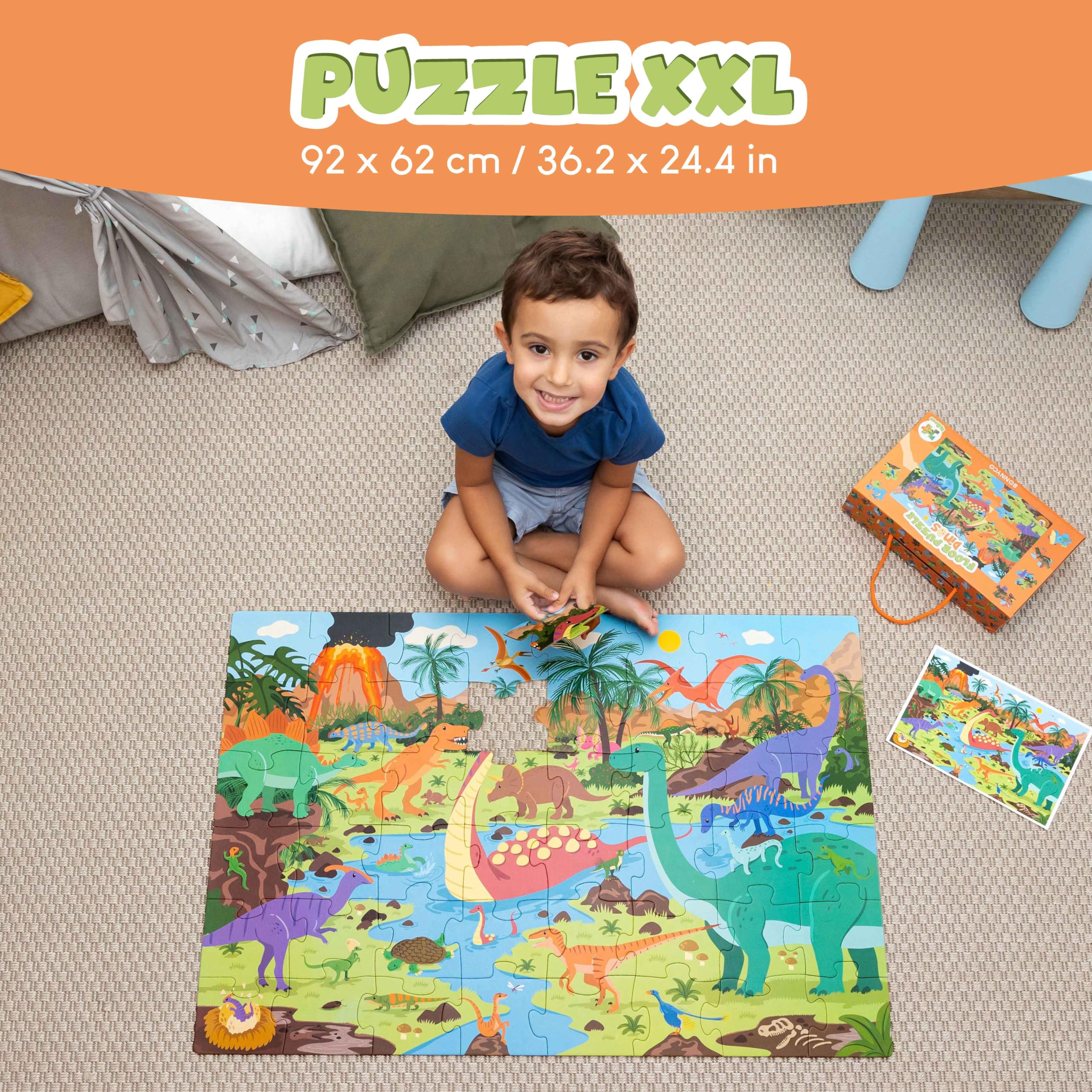 BONNYCO T-Rex on puzzle boosts recognition of iconic dinosaur shapes during play