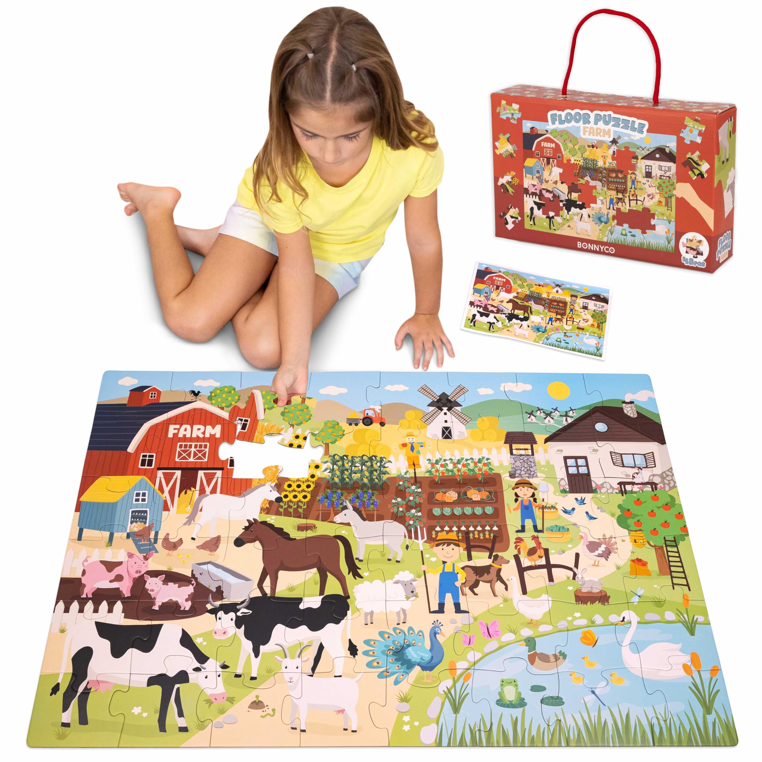 Bonnyco farm animals giant puzzle landscape for kids enhances exploration