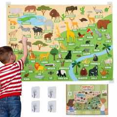 Bonnyco felt board for toddlers with jungle animals figures for interactive play