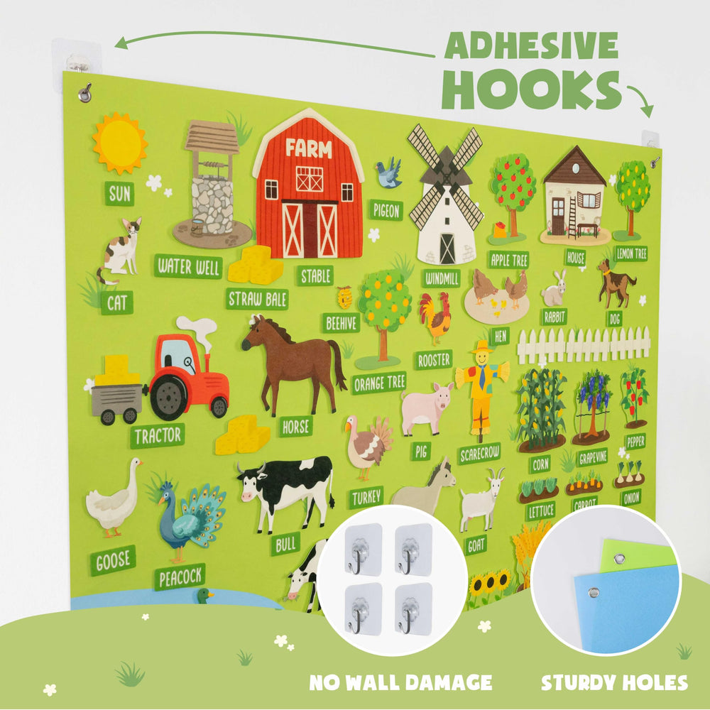 BONNYCO felt board Velcro panel enables quick, secure piece placement