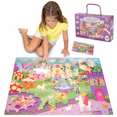 Bonnyco giant floor puzzle castle scene for family play and imaginative storytelling.