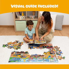BONNYCO Giant Floor Puzzle cement mixer: vivid imagery encourages scene exploration.