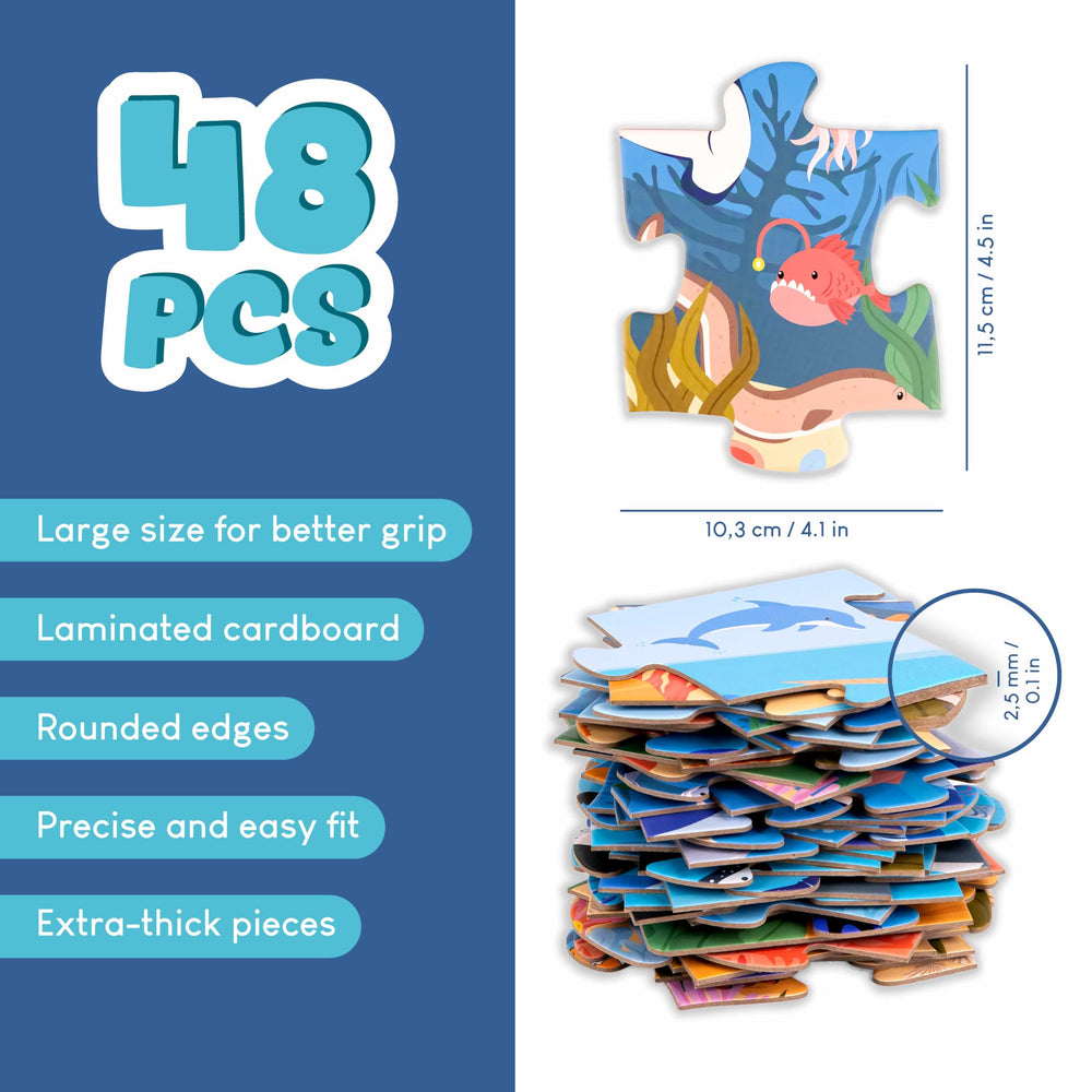 BONNYCO giant floor puzzle dolphin enhances fine motor skills with easy-to-handle jumbo pieces