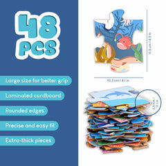 BONNYCO giant floor puzzle dolphin enhances fine motor skills with easy-to-handle jumbo pieces