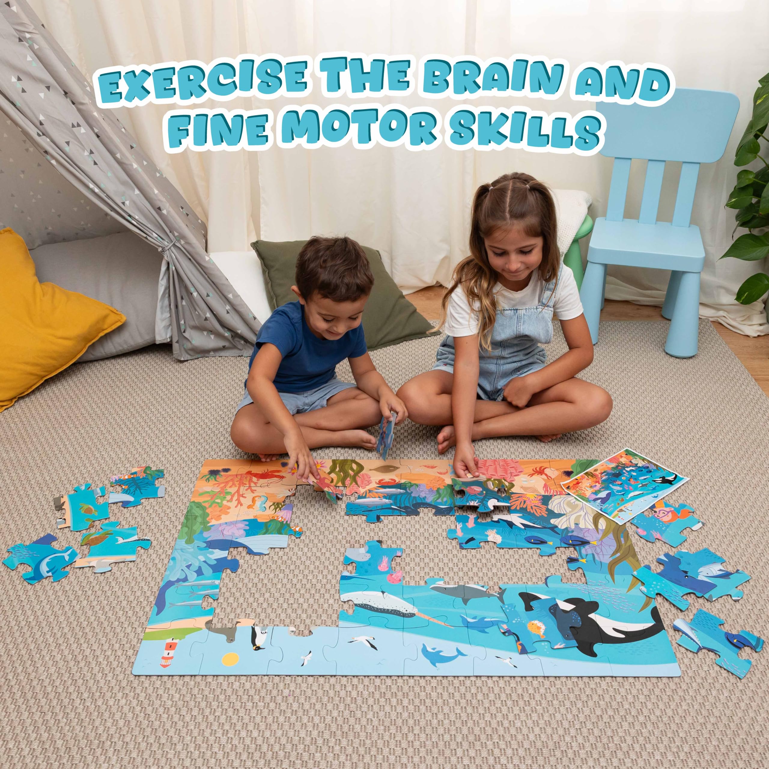 BONNYCO giant floor puzzle with handle makes transport and storage simple