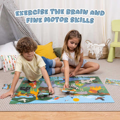 BONNYCO kids playing with the giant puzzle supports cooperative learning