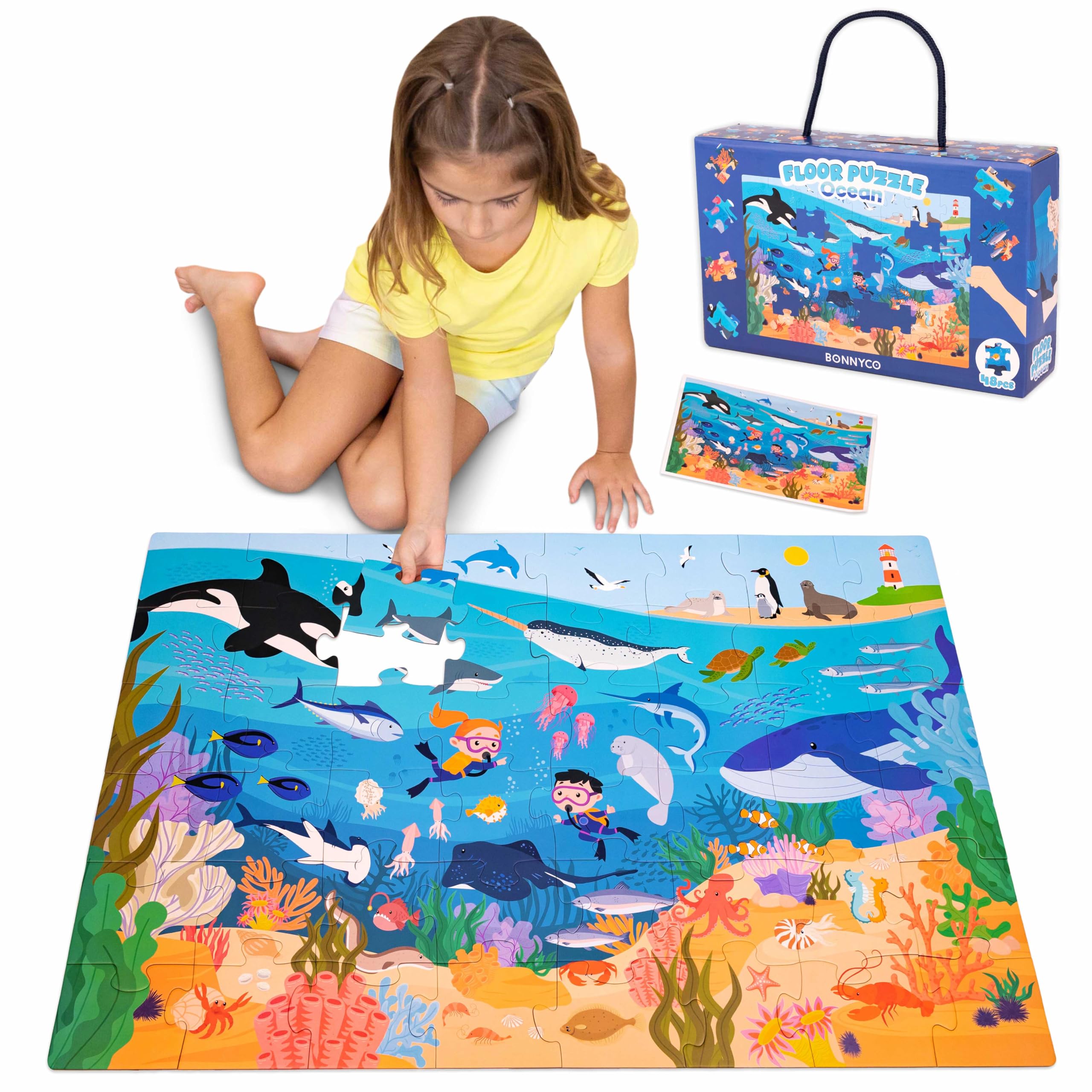 BONNYCO giant floor puzzle ocean landscape for kids inspires exploration and cooperative play