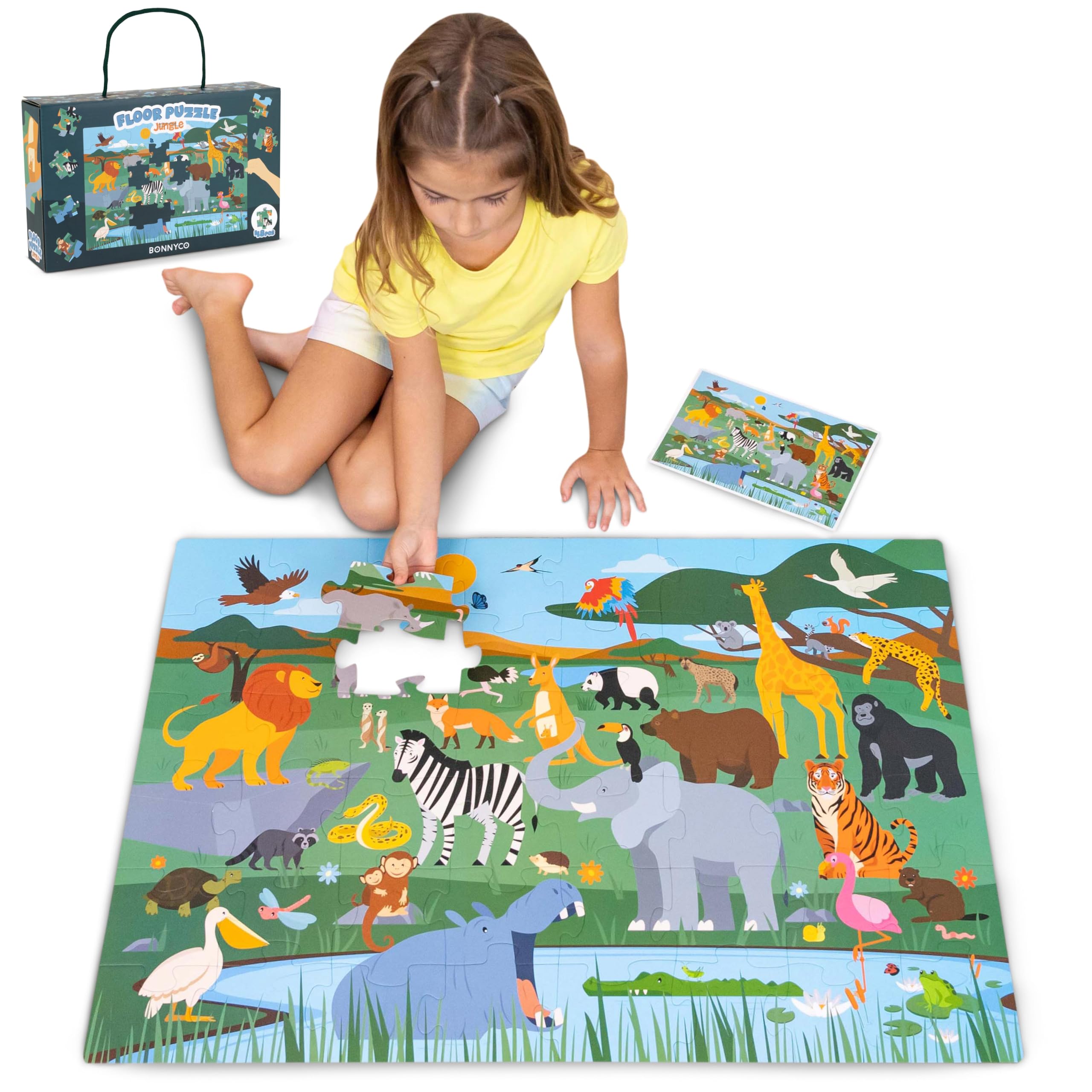 BONNYCO giant floor puzzle featuring lion boosts imaginative play during family time