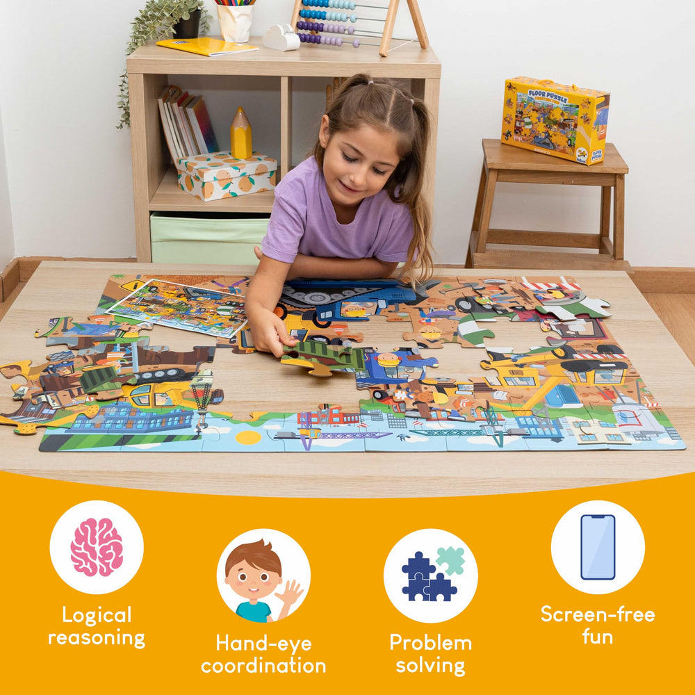 BONNYCO Giant Floor Puzzle visual guide included: helps kids complete the scene independently.