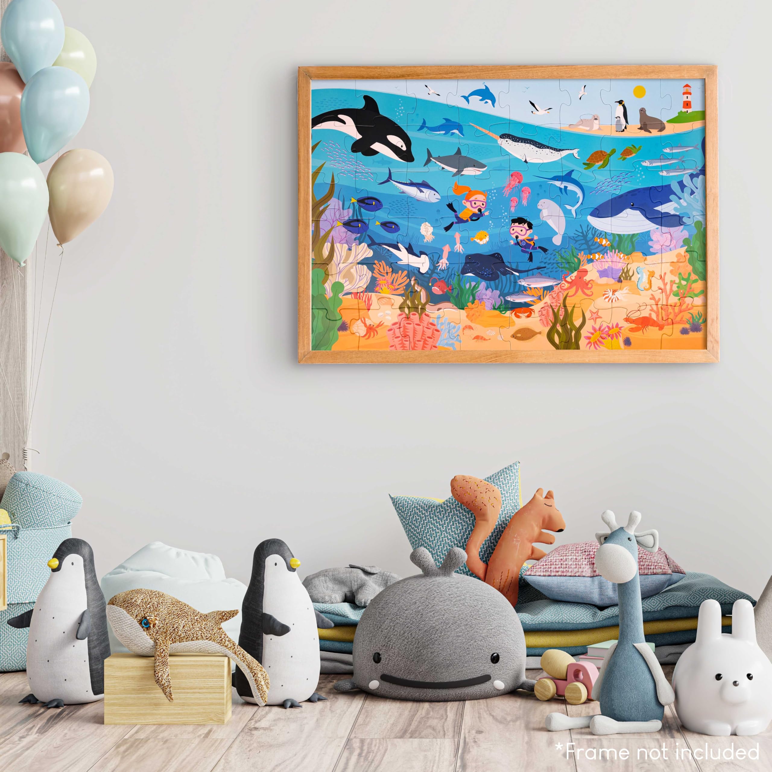 BONNYCO giant floor puzzle visual-guide helps kids place animals correctly and stay engaged