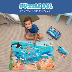 BONNYCO giant floor puzzle whale helps kids develop spatial awareness through big, engaging pieces