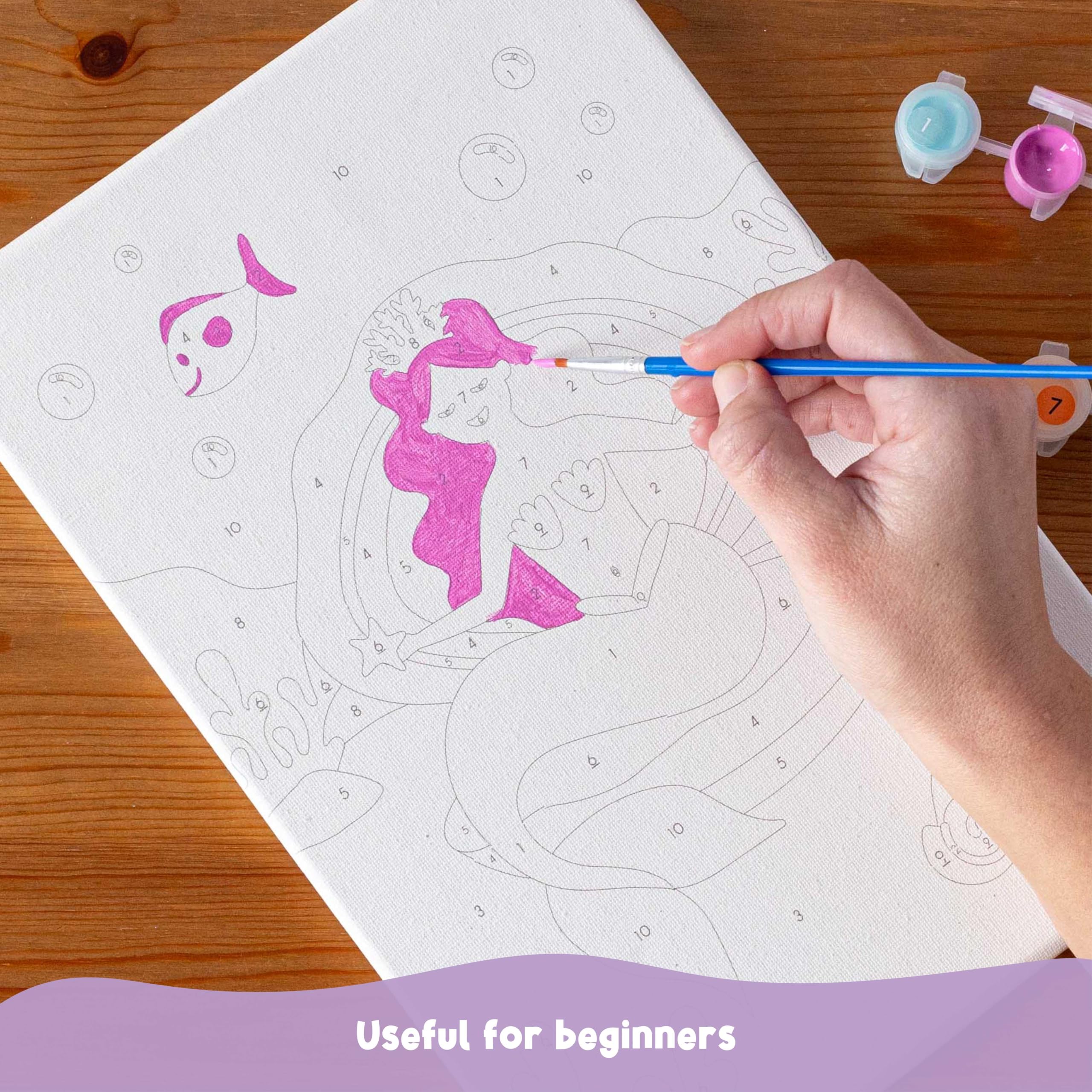 BONNYCO Mermaid canvas 7 helps develop fine motor skills through painting