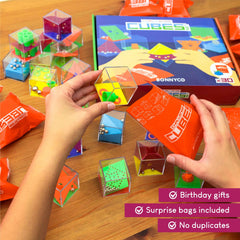 BONNYCO pinata filler cubes add surprise challenges to celebrations.