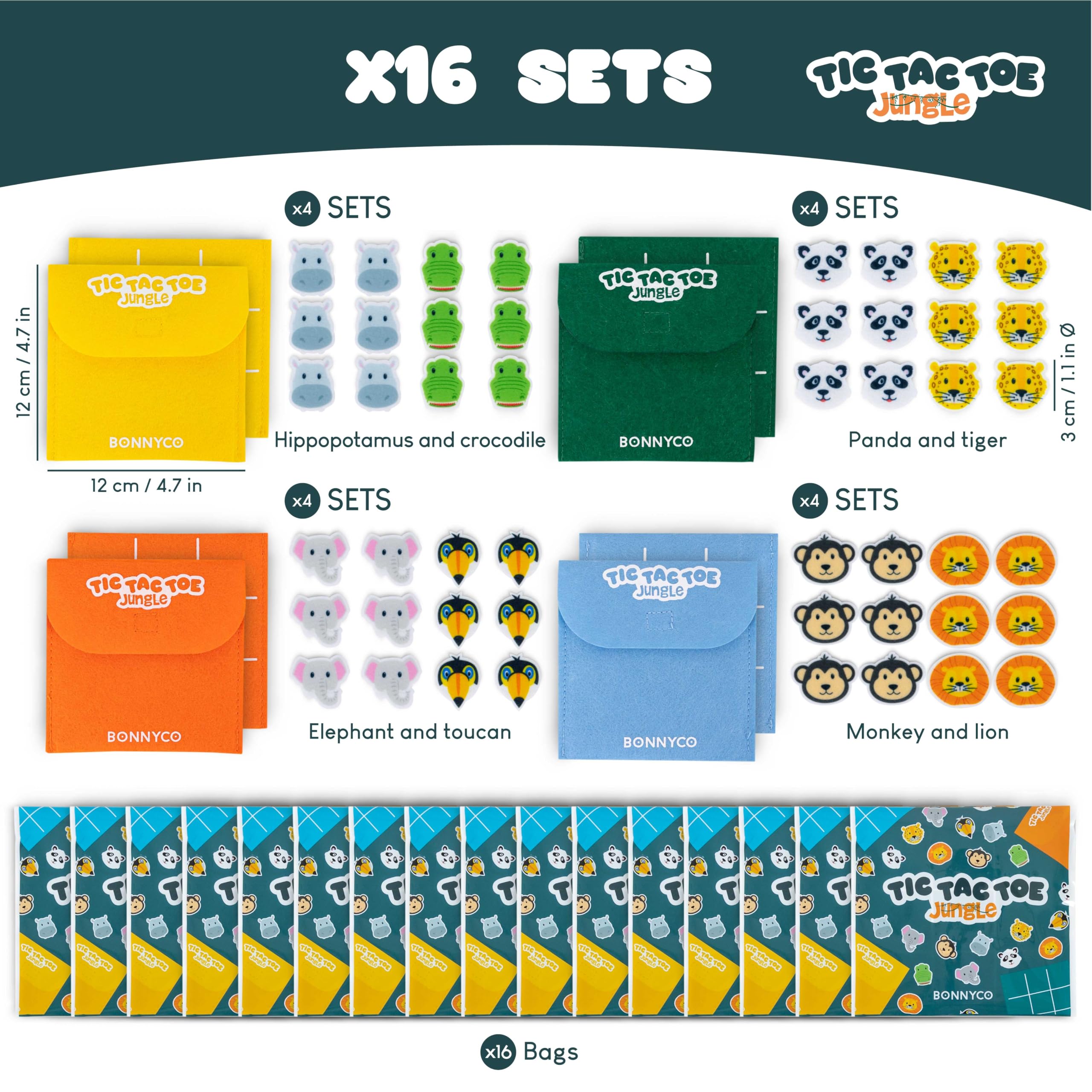 BONNYCO Envelope Boards portable tic tac toe set for travel.