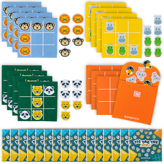 BONNYCO Tic Tac Toe Jungle Animals Board - compact party favor for safari-themed celebrations.