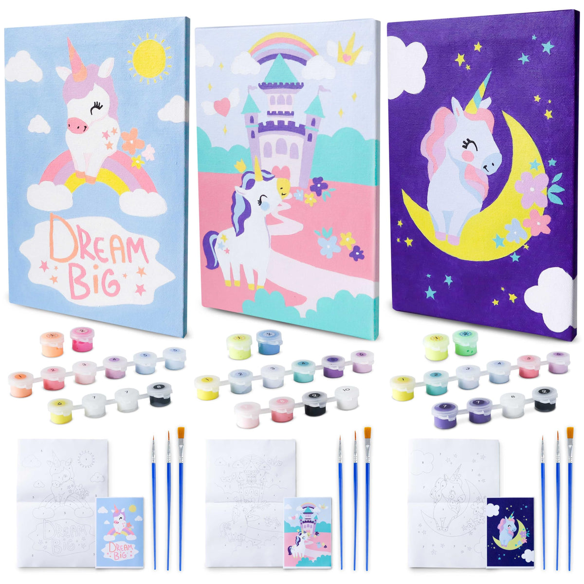 BONNYCO unicorn kit canvas ready for display and creativity