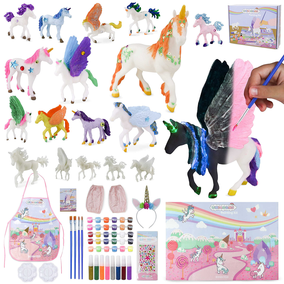 BONNYCO unicorn painting kit with large unicorns for kids' art projects