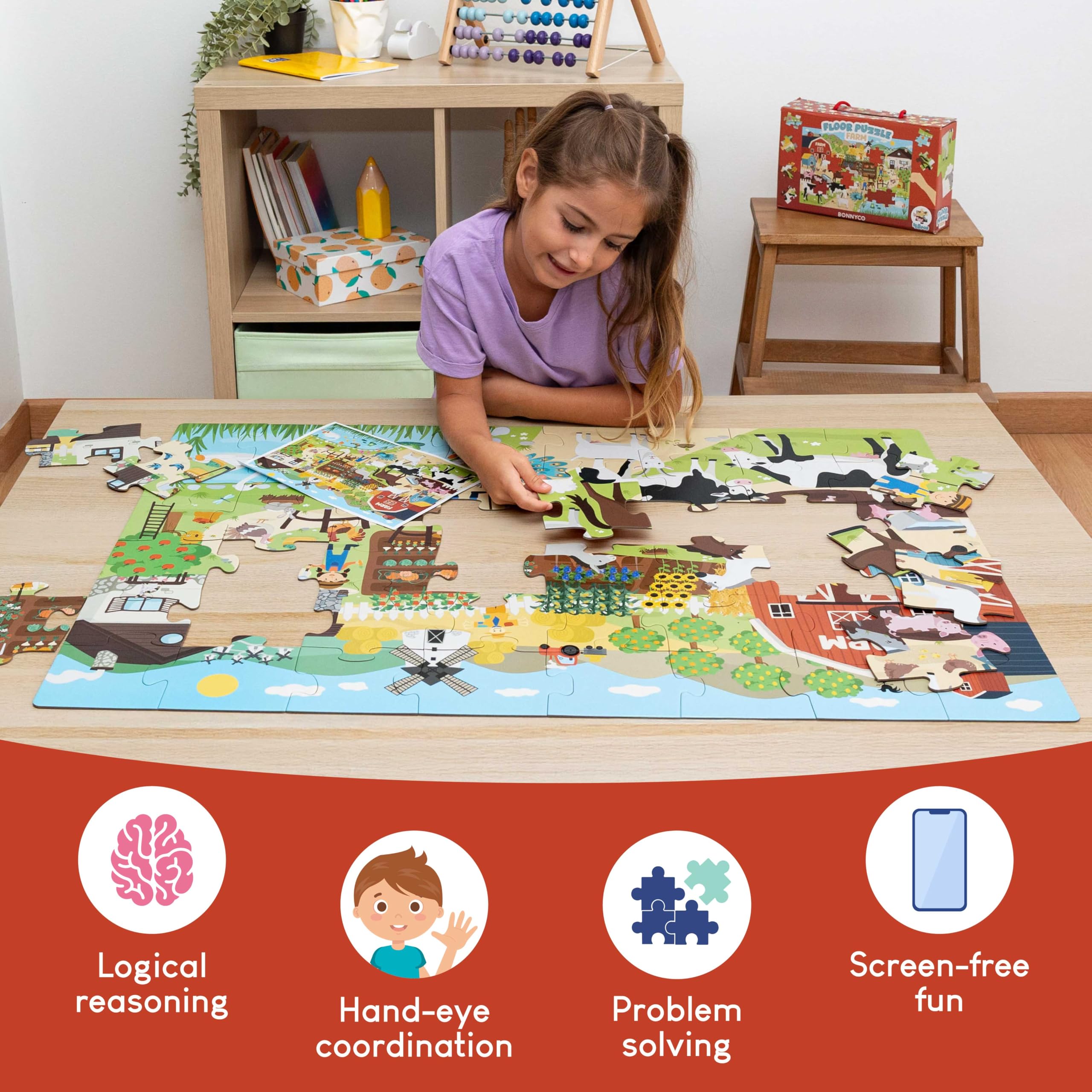 Bonnyco visual guide included helps kids place animals accurately