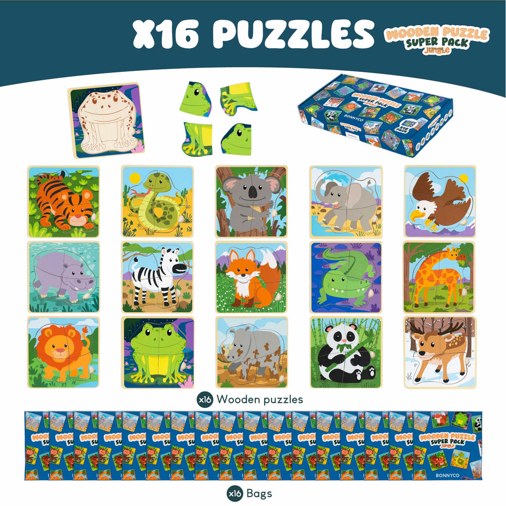 BONNYCO wooden puzzle frog design supports early problem solving in playtime.