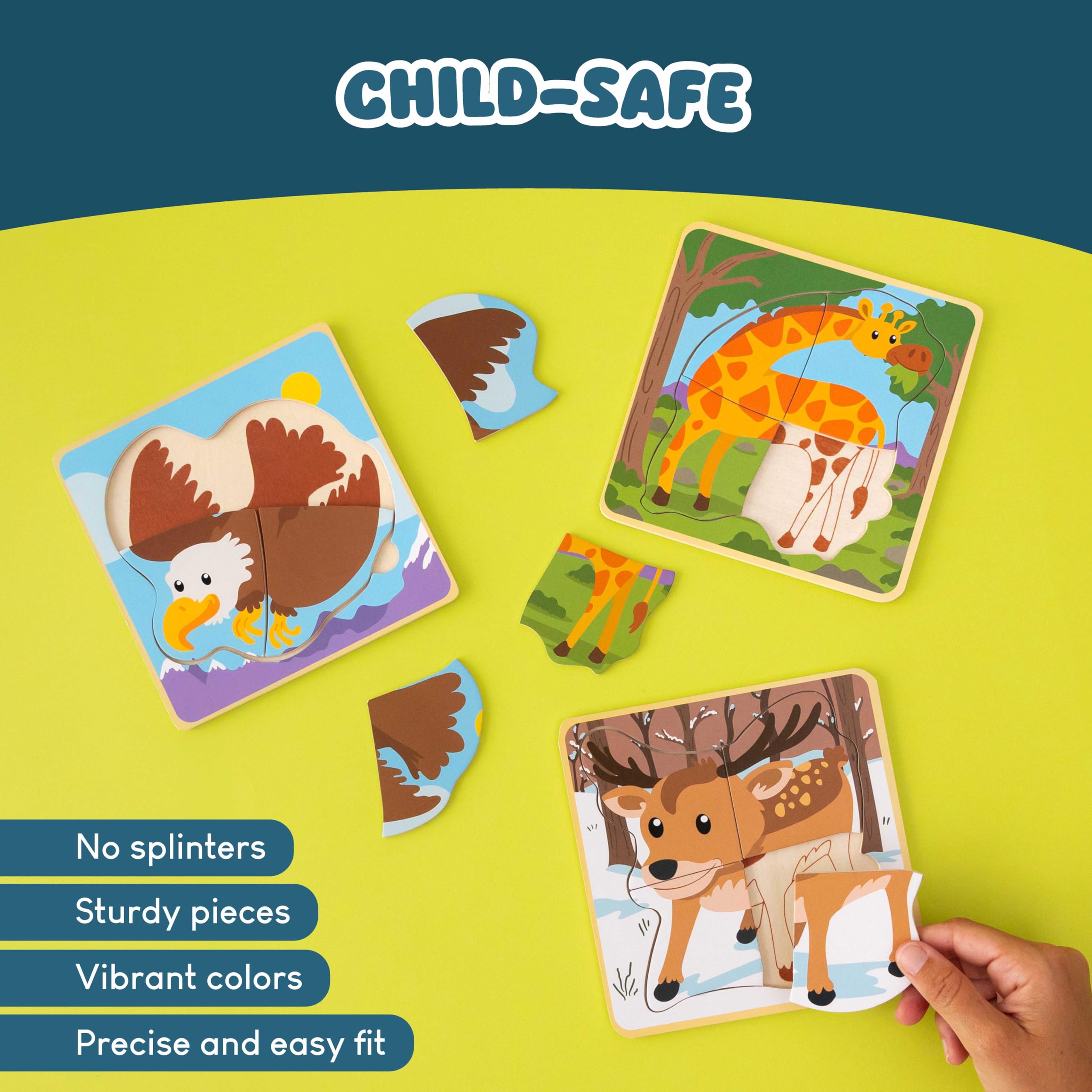 BONNYCO wooden puzzle rhinoceros design makes screen-free learning engaging.