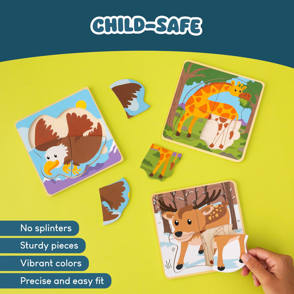 BONNYCO wooden puzzle rhinoceros design makes screen-free learning engaging.