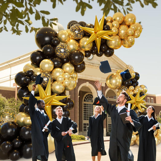 Bonropin black gold 18in balloons add luxe color to party décor.