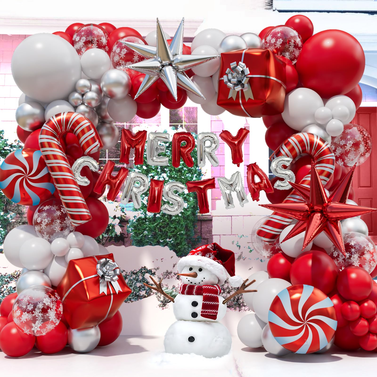 Bonropin candy cane balloon adds classic holiday accents to any setup.