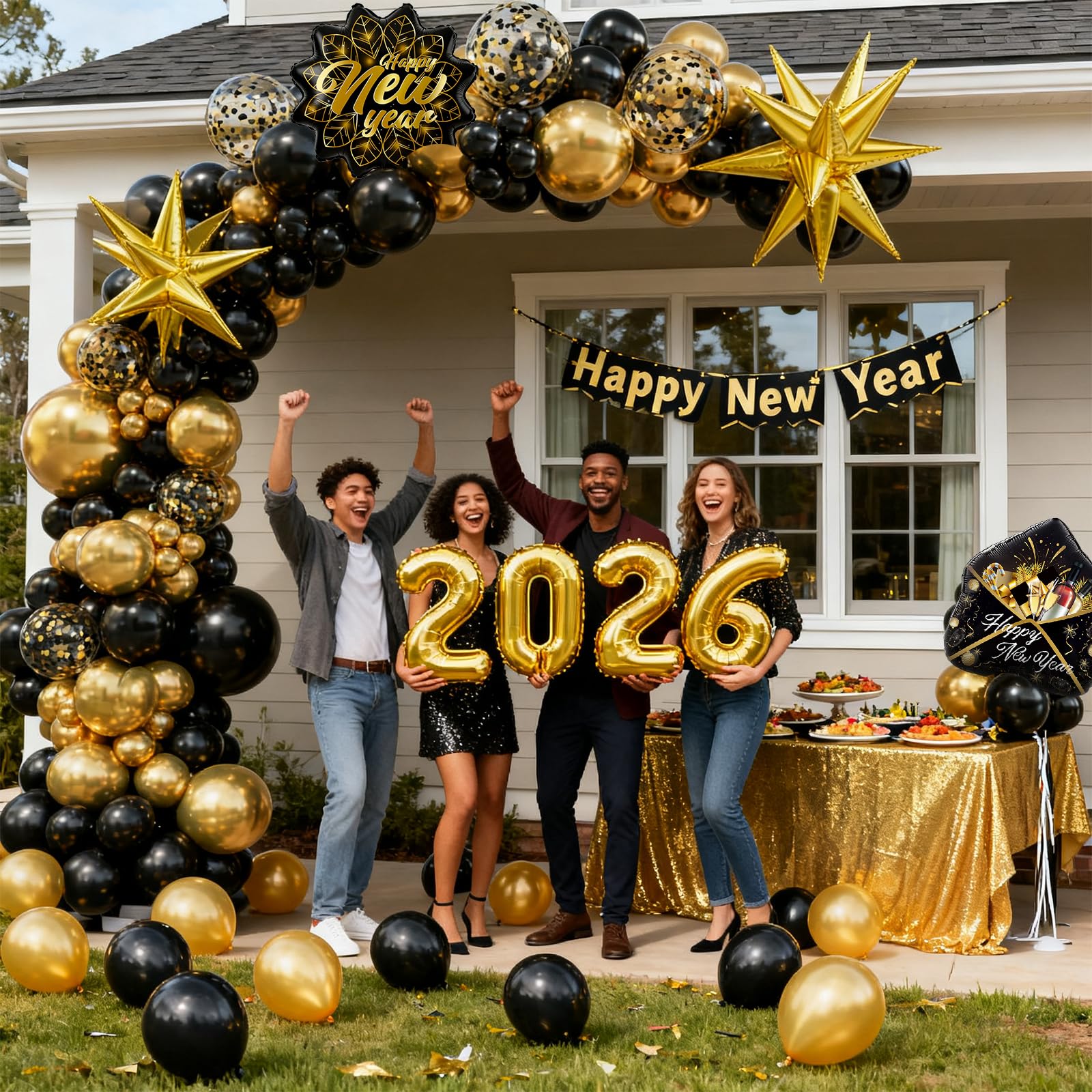 Bonropin explosion star foil balloons serve as eye-catching focal points