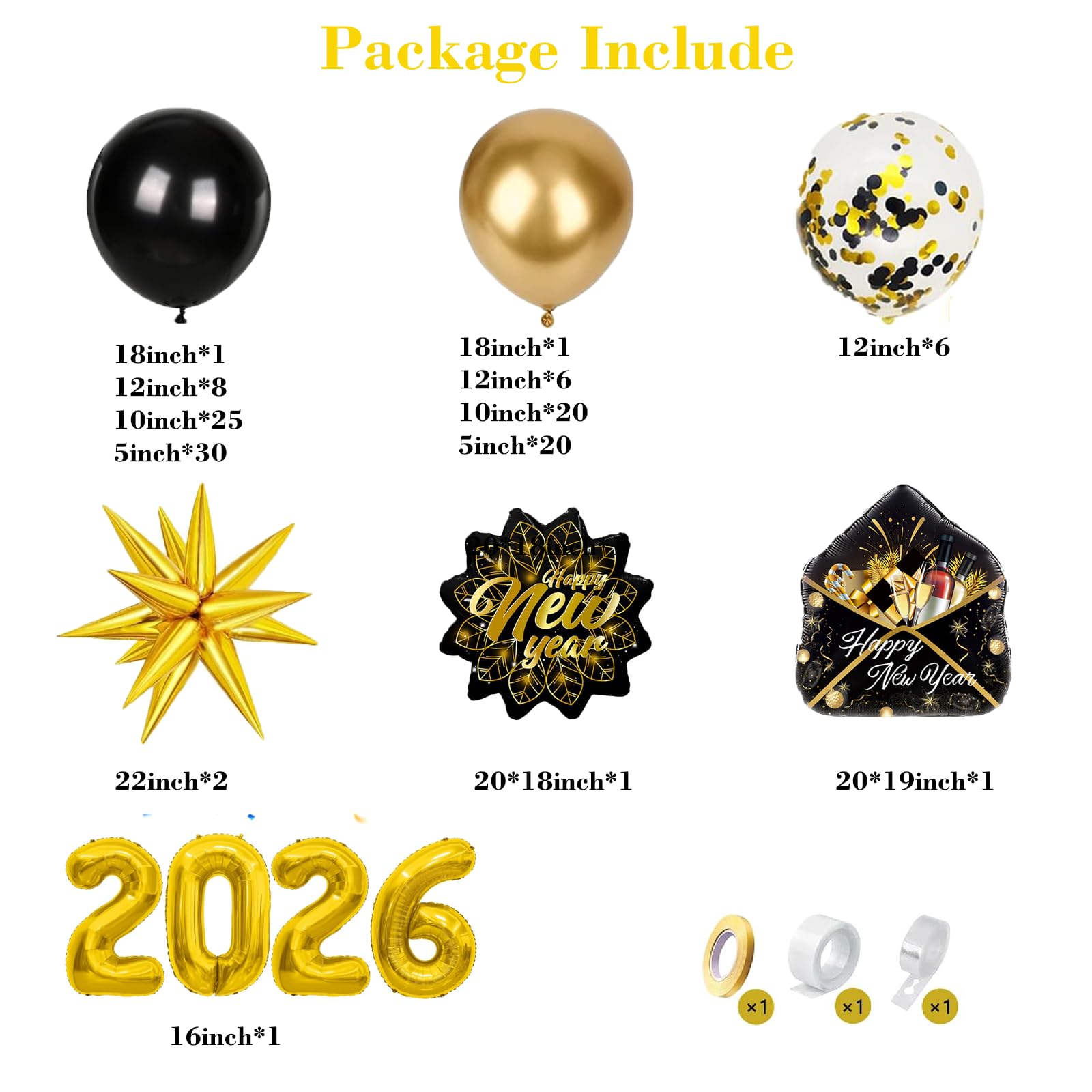 Bonropin Happy New Year foil balloons accent celebratory moments