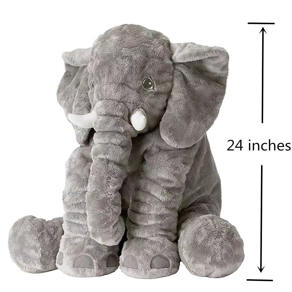 BOOJALOO giant elephant plush ears close-up highlighting fluffy ears for hugs